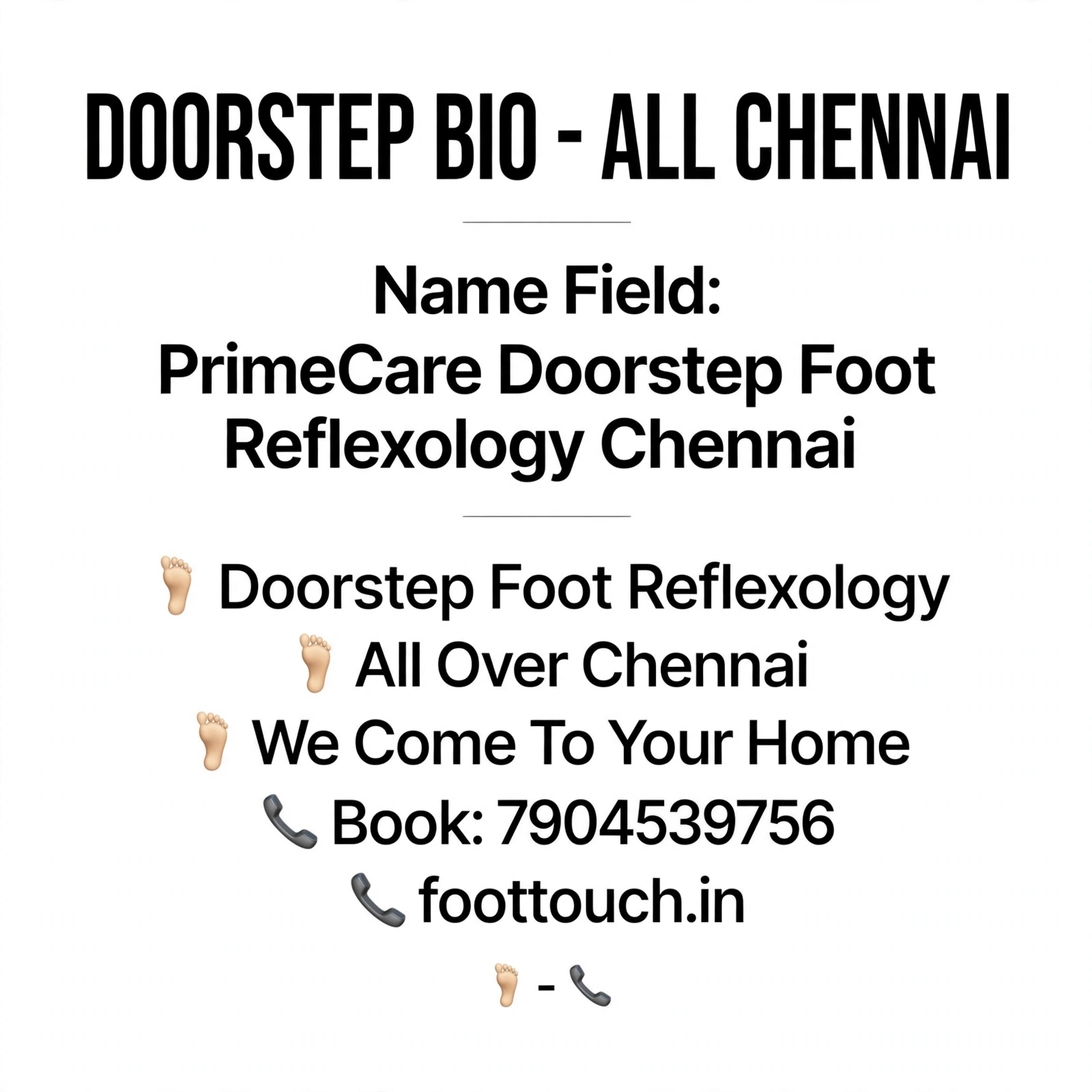 All Chennai Doorstep Coverage