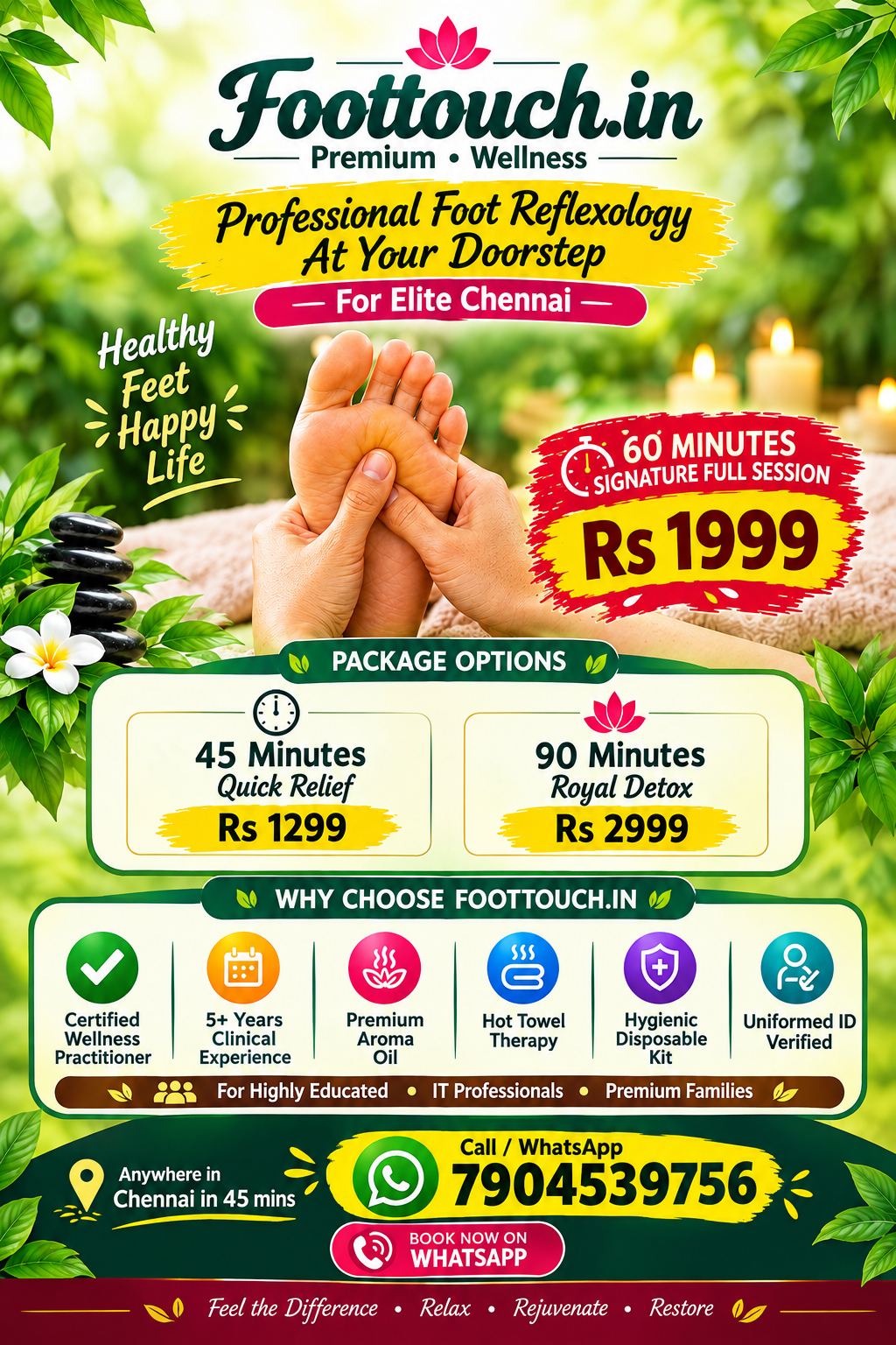 Foot Touch Foot Reflexology Special Offers & Doorstep Care Chennai